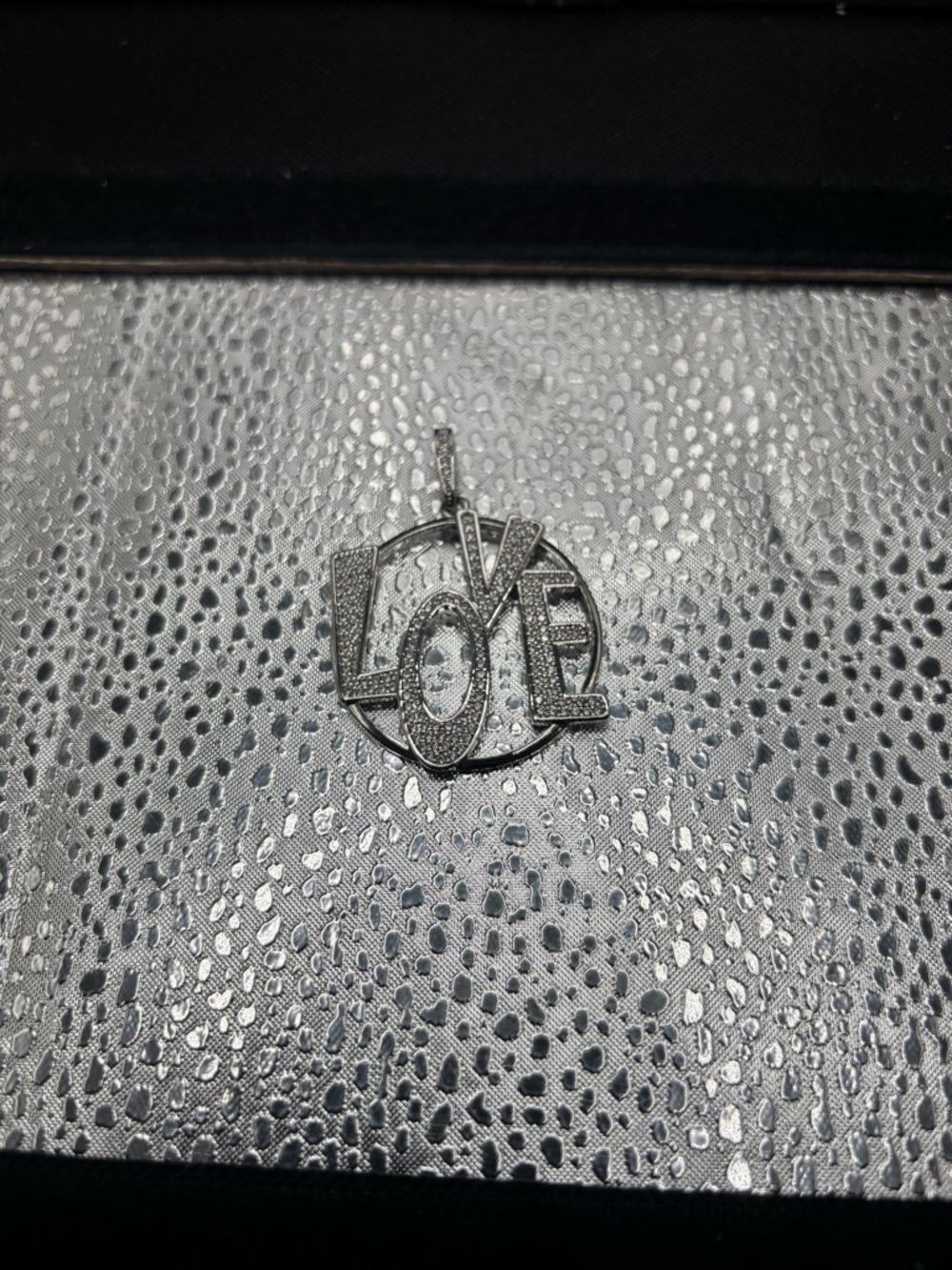 Pavé 'LOVE' Pendant Necklace - Silver Crystal Accent Charm